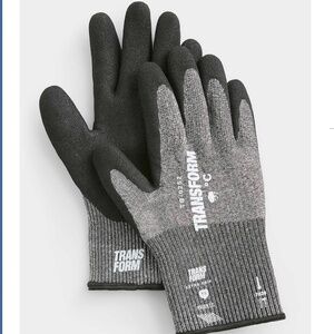 Transform black and gray yellow non-slip work gloves NWT
